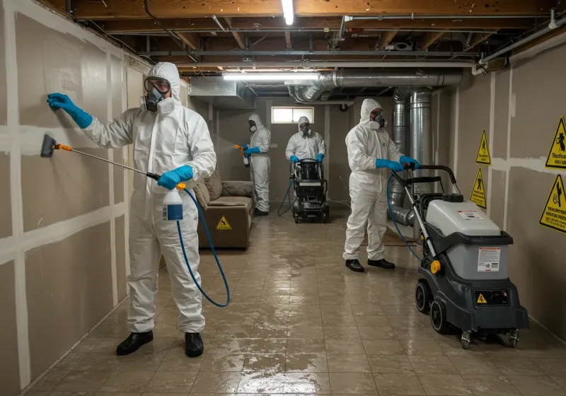 Basement Moisture Removal and Structural Drying process in Bedford County, PA